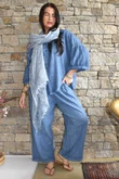 Loom & Thread Pin Tuck Blouse Washed Denim /40=